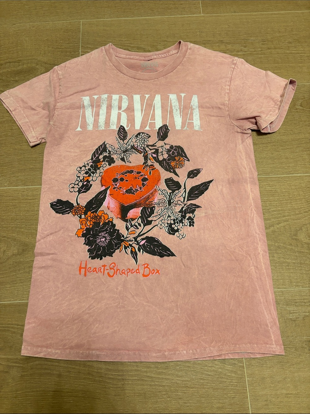 NIRVANA Pink Heart-Shaped Box Graphic Tee